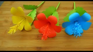 DIY Flowers | How to make Hibiscus flower | #papercrafts