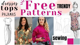 FASHIONABLE FREE DRESS, TOP AND PAJAMA PATTERNS TO SEW! #SEWFRUGAL22.   PDF PATTERNS FOR FREE.