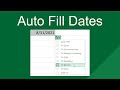 Auto Fill Dates in #excel #shorts