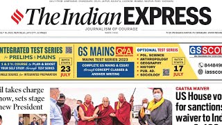 16th July , 2022 ll The Indian Express Newspaper Analysis ll UPSC CSE .
