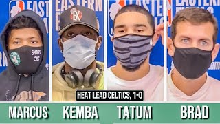 Celtics Press Conference Game 1 vs Heat: Brad Stevens, Kemba, Marcus Smart, Jayson Tatum