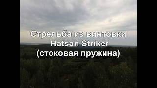 Стрельба из винтовки Hatsan Striker со стоковой пружиной