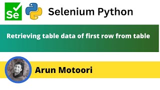 Retrieving Table data in first row from Table using Selenium Python (Selenium Python)