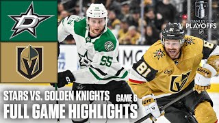 1st Round: Dallas Stars vs. Vegas Golden Knights Game 6 | Full Game Highlights
