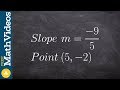 Writing the equation of the line given a slope and point