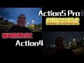 大疆action5代和4代夜间拍摄对比，这提升，短板终于给补上了！dji action 5 pro