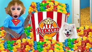Bebé Mono BonBon juega en la granja y come helado de gelatina arcoíris - MONO BONBON ESP