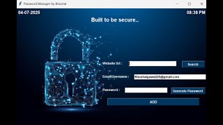 Powerful Password Manager using Python & Tkinter | Generate & Store Secure Passwords🔐#python