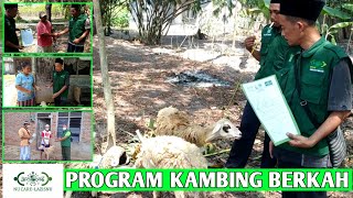 Penyerahan kambing kepada warga. Program kambing berkah LAZISNU Pringsewu