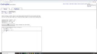 String-1 (lastChars) Java Tutorial || Codingbat.com