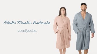 Comfy Cubs Adult Muslin Bathrobe: Soft, Stylish \u0026 Perfect for Relaxing!