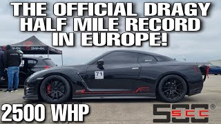 💥The Official Dragy European Half Mile Record💥 372 Km/h / 231 mph 2200 WHP Vis Kosova Nissan GT-R