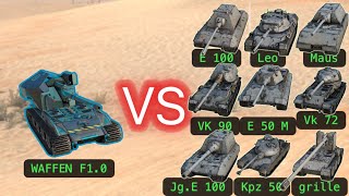 WAFFEN F1.0 (5 shell) VS Germany tank