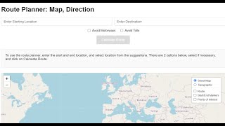 Route Planner: Map and Direction