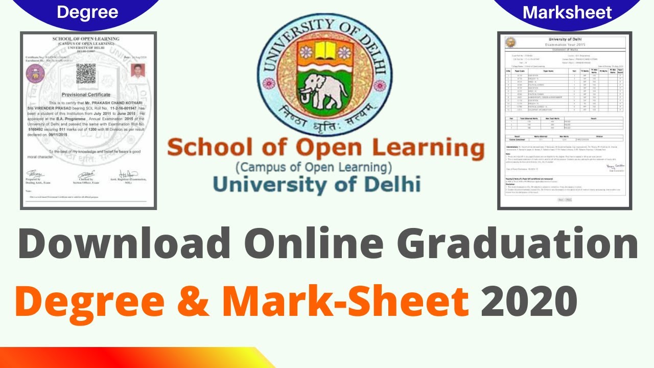 How To Download SOL Provisional Certificate Degree & Marksheet From SOL ...