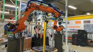 Robot-assisted rim depalletizing