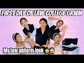 MY FIRST Day of LAW COLLEGE GRWM 🫣🙈 | how do I look in this uniform ♥️ | #hinanbargale