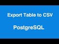 PostgreSQL Export Table To CSV File