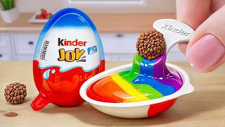 Satisfying Miniature Rainbow Kinder Joy Cake Decorating Idea | Chocolate Cake Decorating You Can Try