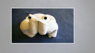 Towel folding a frog; Towel animals folding; Towel frog origami; How to make a towel frog;