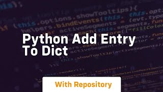 python add entry to dict