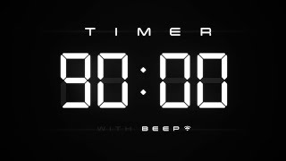 90 Minute Digital Countdown Timer with Simple Beeps ⚪️