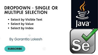 Selenium Java Tutorial 11: Different Types of Dropdown Handle in Selenium Java #selenium #java
