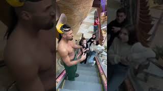 Hilariously bodybuilder elevator prank VIDEO funny reaction meme America