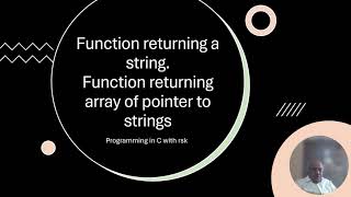 Returning a single string from Function, Function returning multiple strings using array of pointer