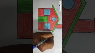 Kids  House Drawing | How To Draw easy kids House 🏠 #kidsdrawing #shorts #trending