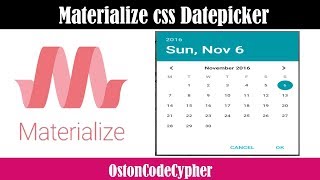How to create a Date Picker using Materialize css - Very Simple
