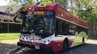 TTC 3755 BYD K9M BUS ON ROUTE 74 MOUNT PLEASENT TO ST CLAIR STATION