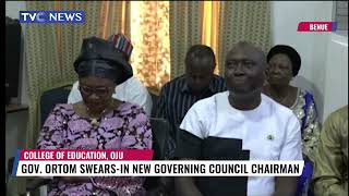 Gov Ortom Swears In New Governing Council Chairman for Oju College of Education