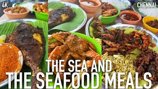 ങ്ങള് ശംഖു കറി കയിച്ചിക്കാ? | Snail, Prawns, Squid, Pomfret Meal | Nagas Mess, Marina Beach, Chennai