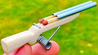 Mini Matchstick Gun - hacks from Clothespin #shorts