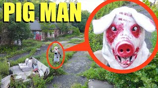 drone catches Pig Saw Demon at this Haunted Abandoned Ghost Town  (we found him)