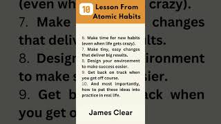 10 Lesson From "Atomic Habits." #shorts #jamesclear #shortmotivation