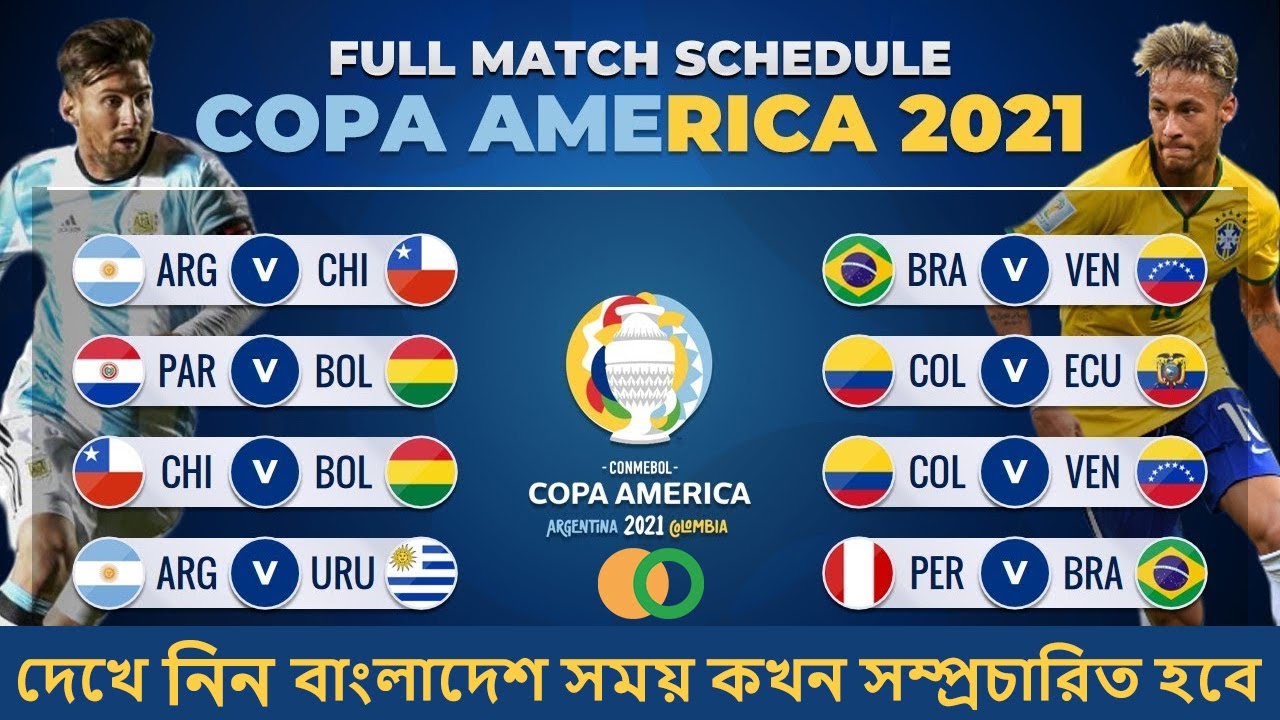 Copa America 2021 June Schedule & Match Time দেখে নিন বাংলাদেশ সময় কখন ...