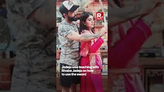 WATCH: Ravindra Jadeja teaches wife Rivaba Jadeja his patent sword celebration