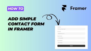 How to Add Simple Contact Form in Framer | Framer Contact Form Tutorial #Framer #ContactForm