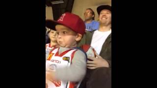 Sam reacting to a Wollongong Hawks basket