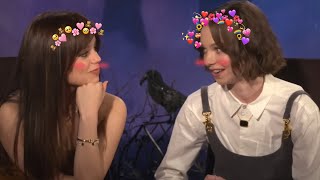 Jenna Ortega and Emma Myers flirting for 1:48 minutes strai- lesbian