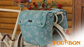 TOURBON Canvas Cycling Bicycle Bike Pannier Rear Seat Bag