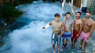 SWIMMING WITH 1,400 POUNDS OF DRY ICE!!
