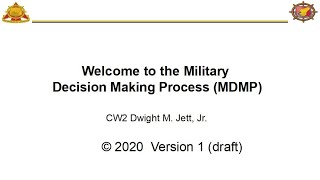 Military Decision Making Process MDMP 1 0 2020