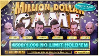 $1 MILLION BUYIN!! Tom Dwan, Doug Polk, Nik Airball, Wesley - MILLION DOLLAR GAME (PART 2)