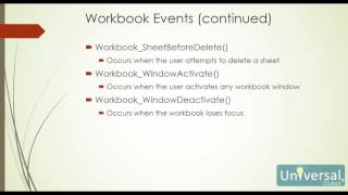 Lesson 8: Events - Visual Basic for Applications Course