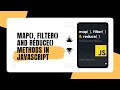 map(), filter() and reduce() array methods in javascript || High Order functions in javascript