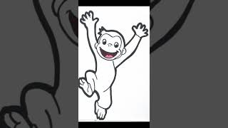 how to draw Curious George - clothes colors? #drawings #shorts