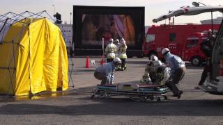 Firefighter Rescue Drills [NBC disasters] in The New Year's Fire Review 2013 at Yokohama